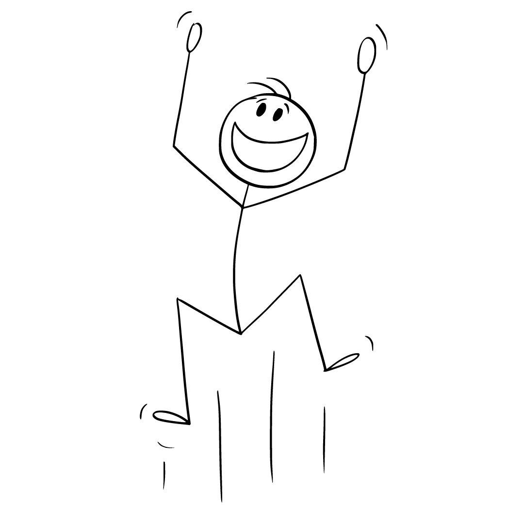 Strichmännchen jubelnd